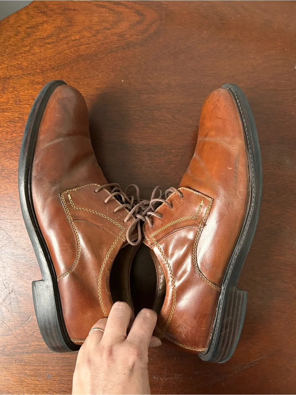 Johnston & Murphy Men’s 11M Brown Leather Derby Dress Shoes Made in India